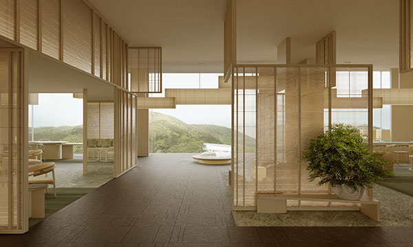 Rendition of The Okura Resort Hakone Gora Lobby